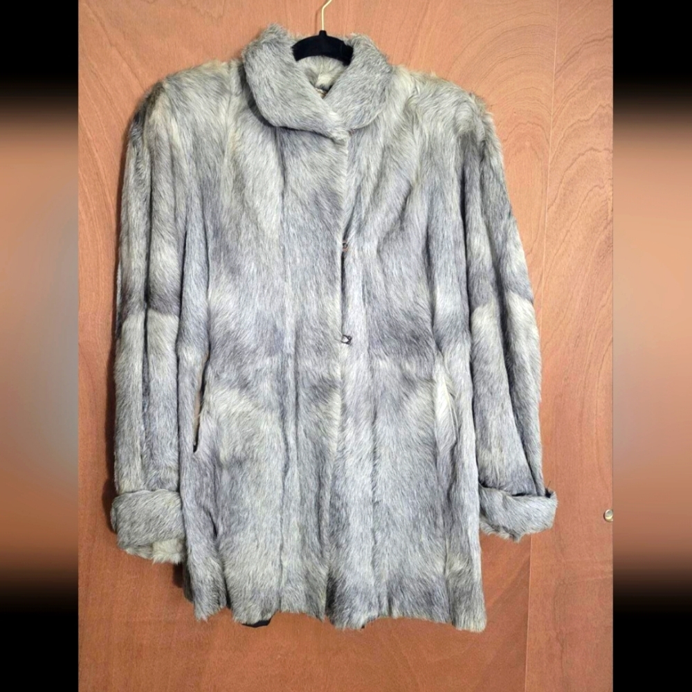 Chinese Kidskin Silver Fur Coat
